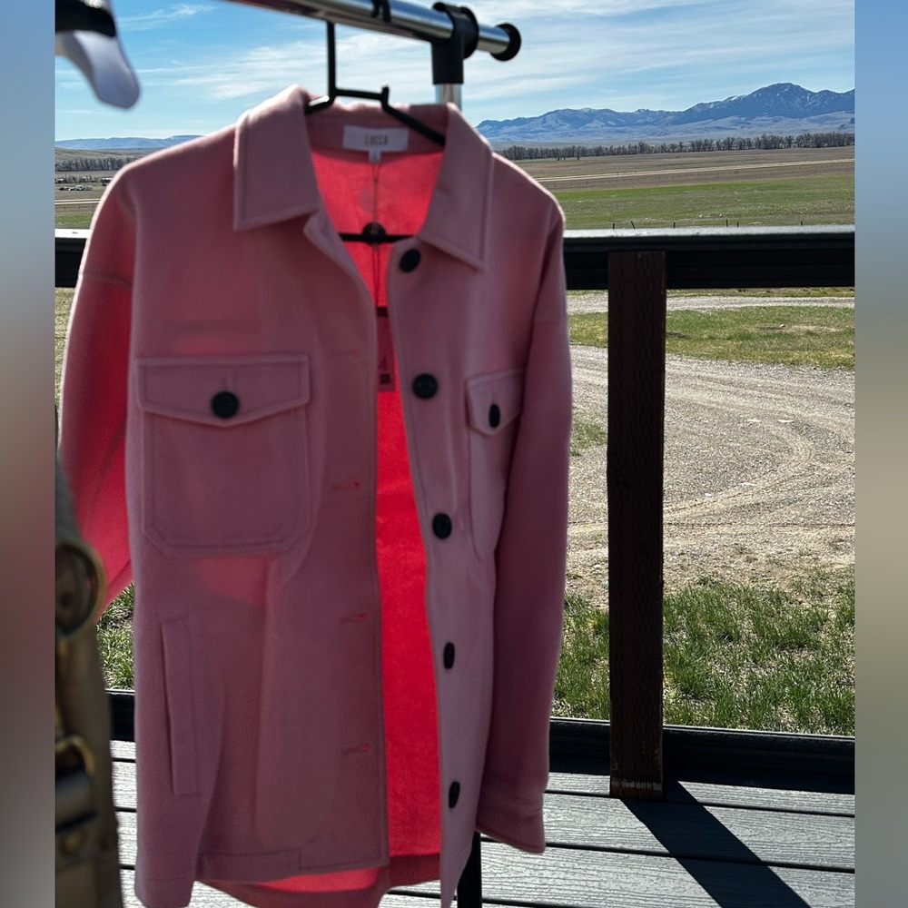 Lucca Couture Pink button up Jacket. Medium, oversized fit.